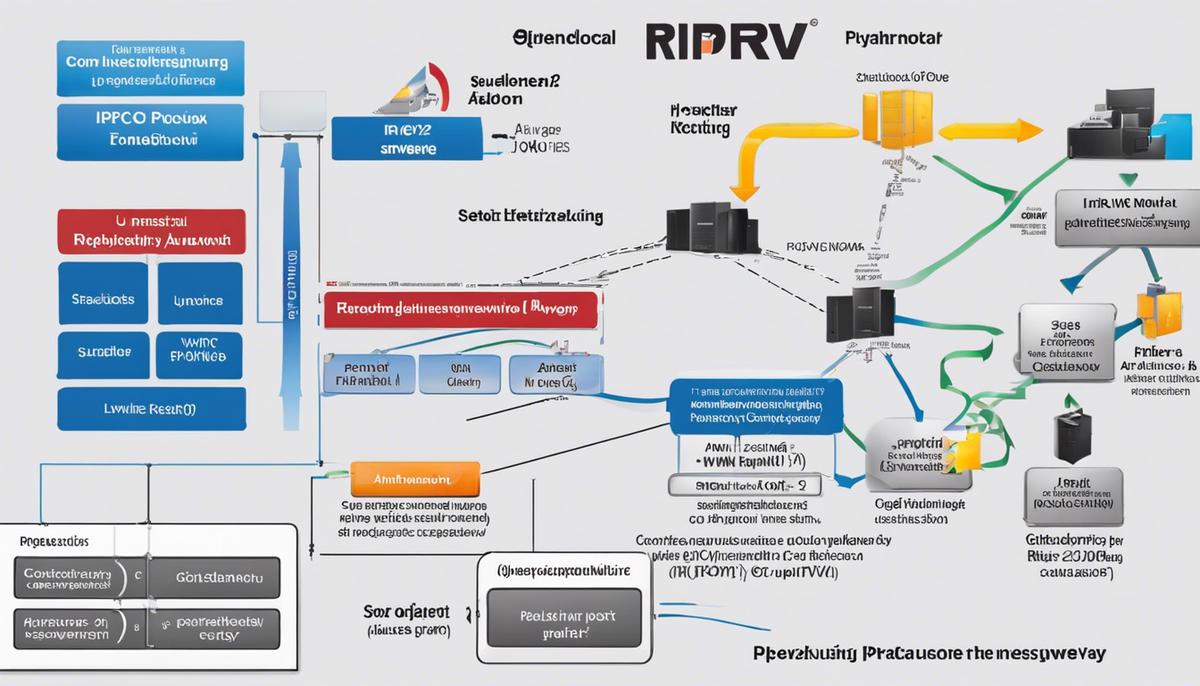 Image describing the process of configuring a RIPv2 network