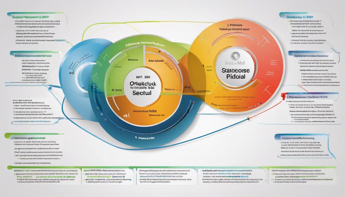 A diagram depicting the configuration settings of OSPF for a visually impaired individual to understand.