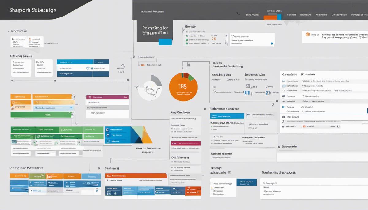 Image illustrating the SharePoint user interface with all its key elements highlighted for easy understanding