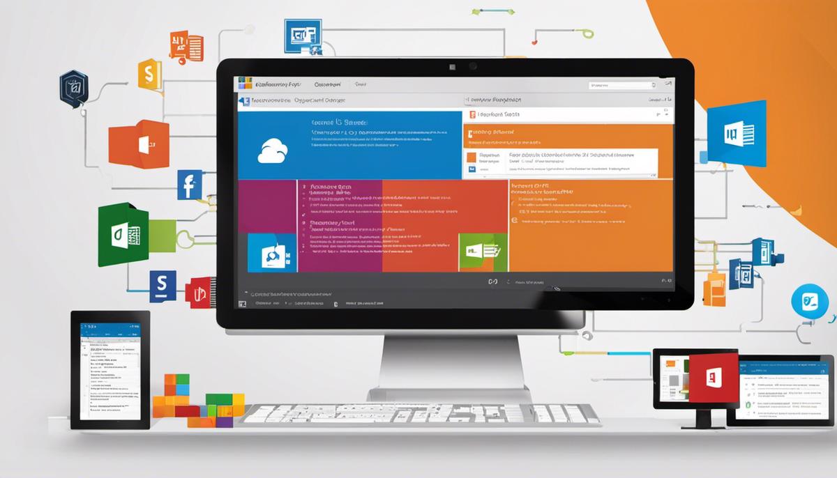 Image depicting the integration of various Microsoft tools with SharePoint for enhanced functionalities